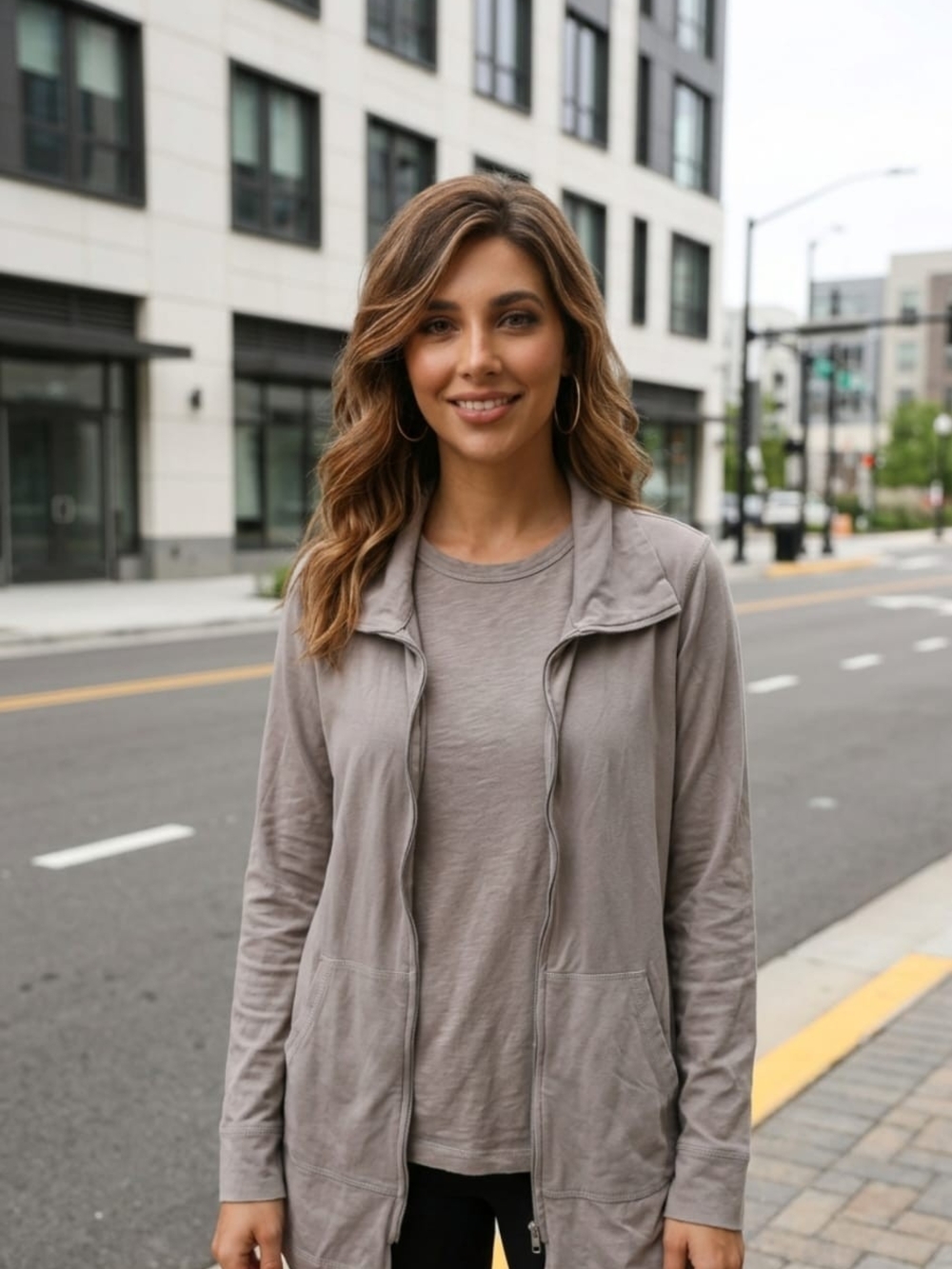 Eileen Fisher Light Taupe  Zip Jacket